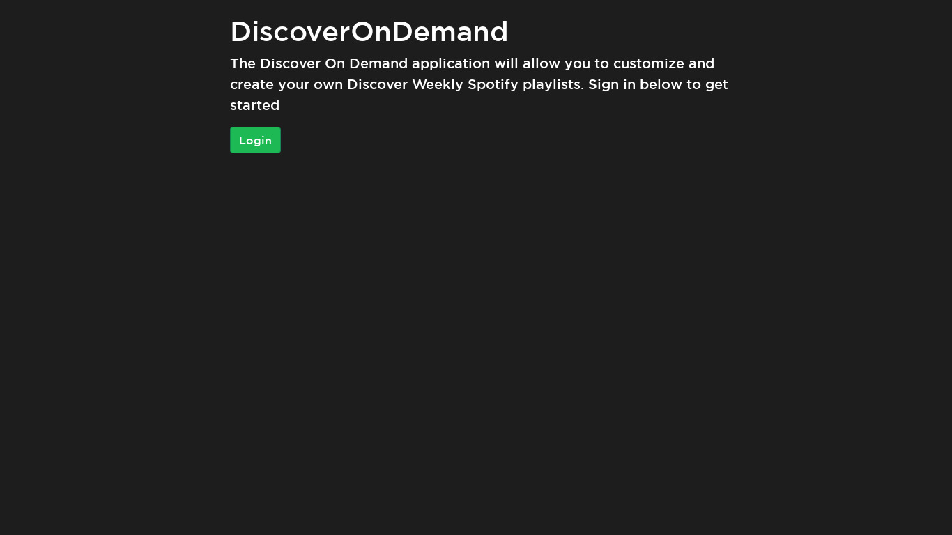 Discover on Demand Landing page