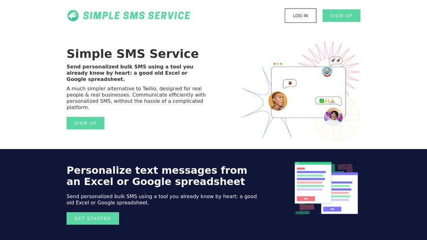 Simple SMS Service Landing Page