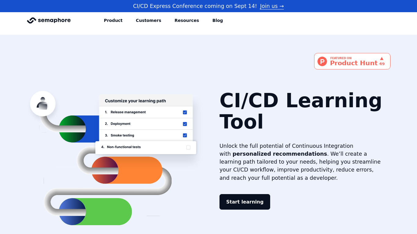 CI/CD Learning Tool Landing page