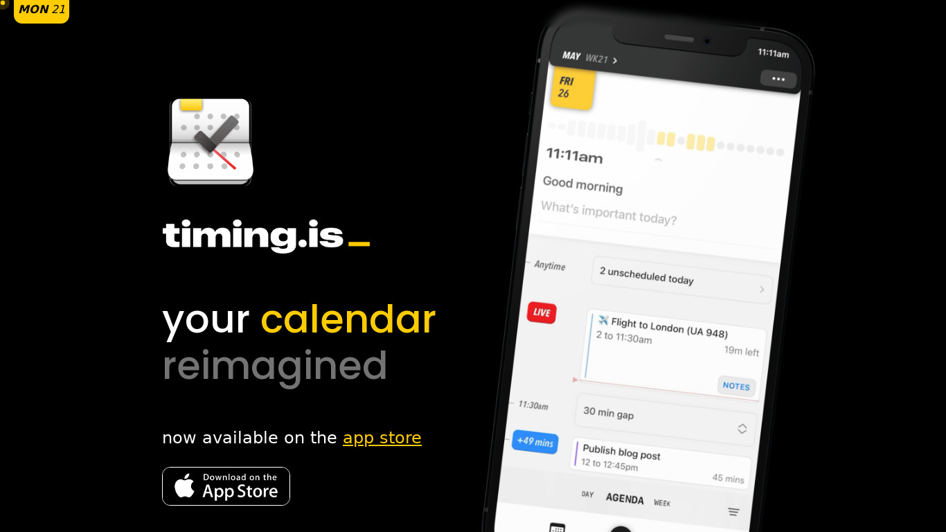 timing.is Landing page
