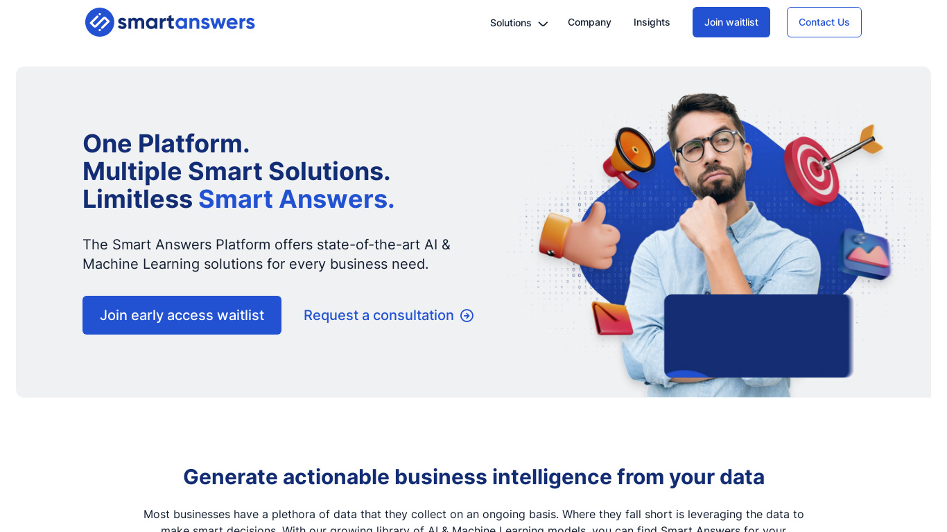 SmartAnswers.io Landing page