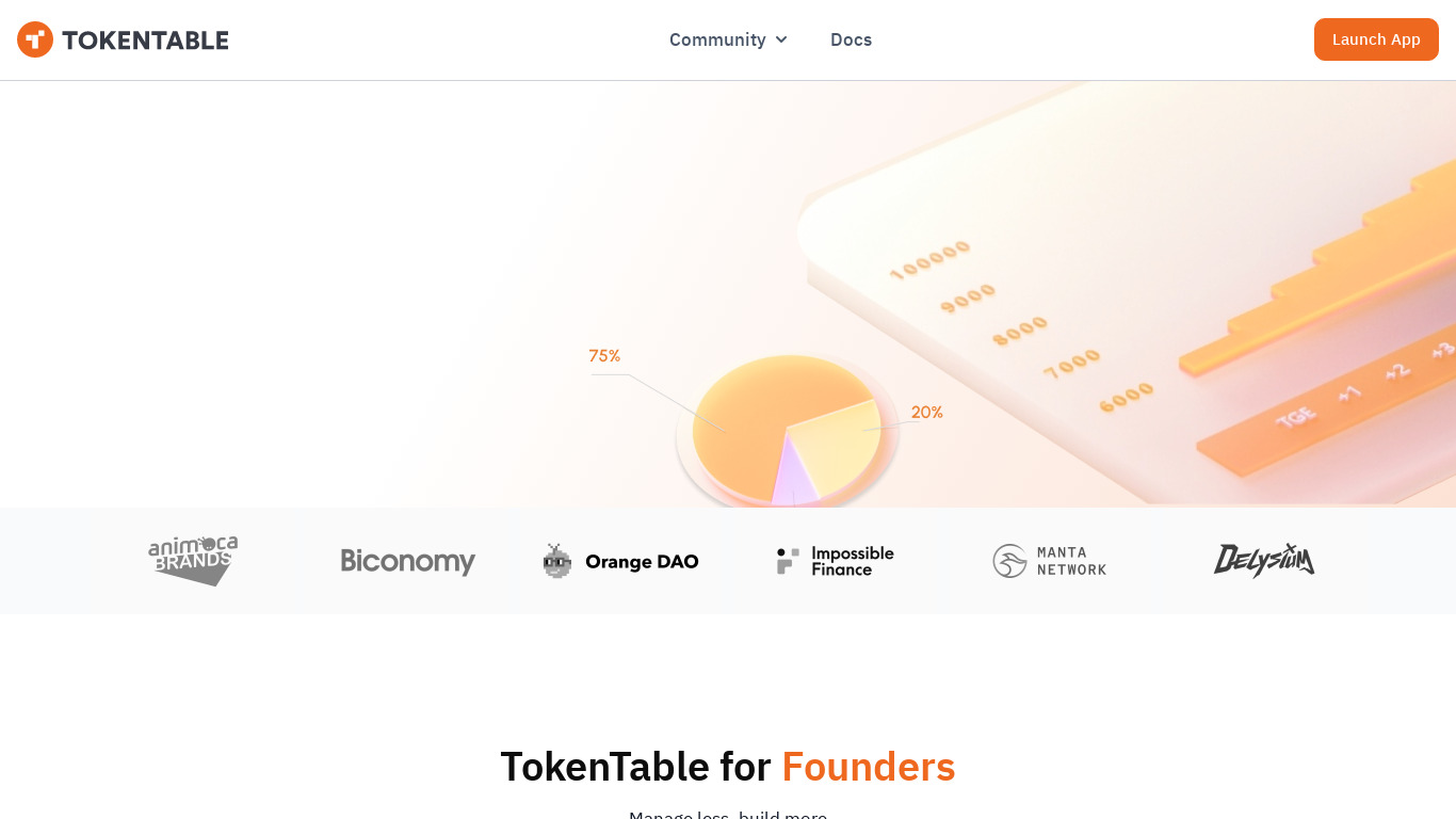 TokenTable Landing page