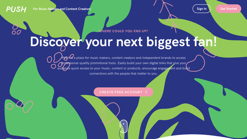 PUSH.fm Landing Page