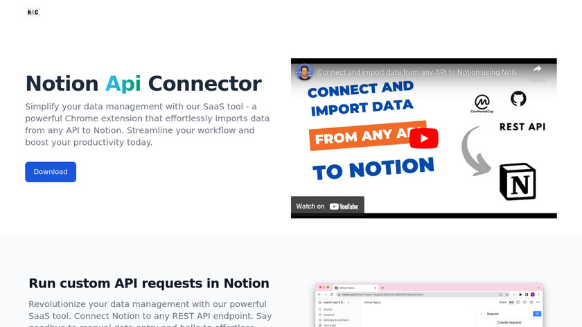 Notion Api Connector Landing Page