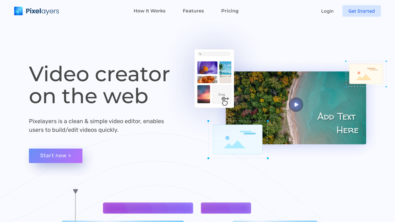 Pixelayers Landing page