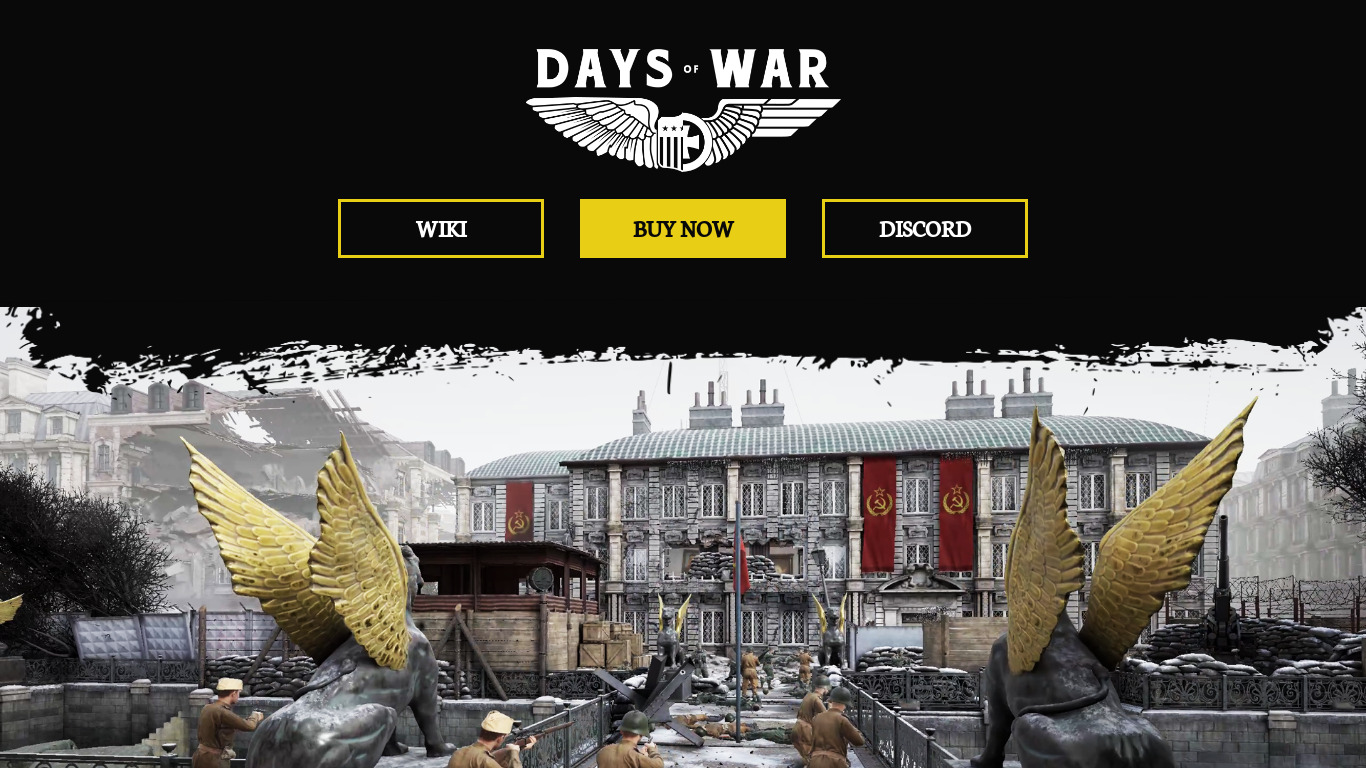 Days of War Landing page