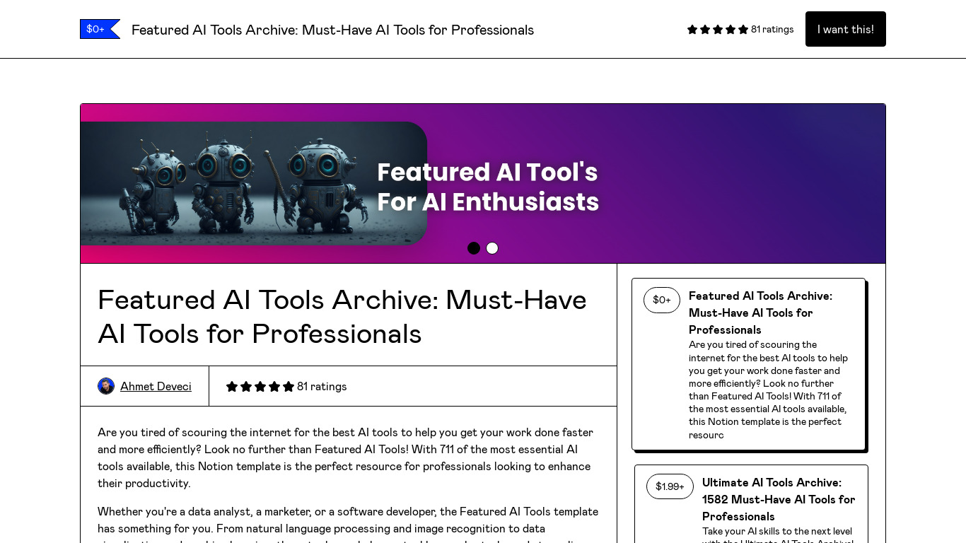 Must-Have AI Tools for Professionals Landing page