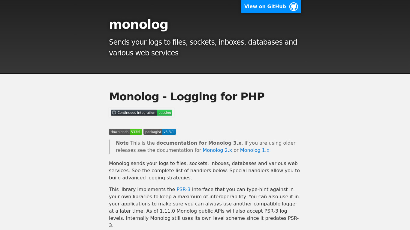 Monolog Landing page