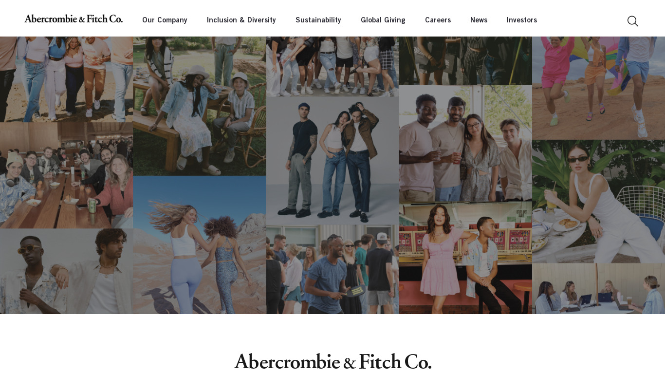 Abercrombie and Fitch Landing page