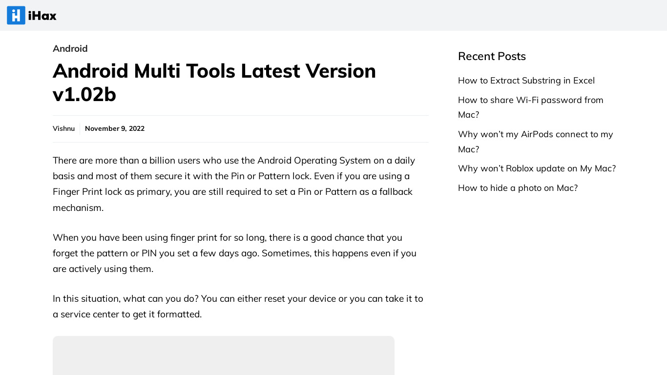 Android MultiTool Landing page