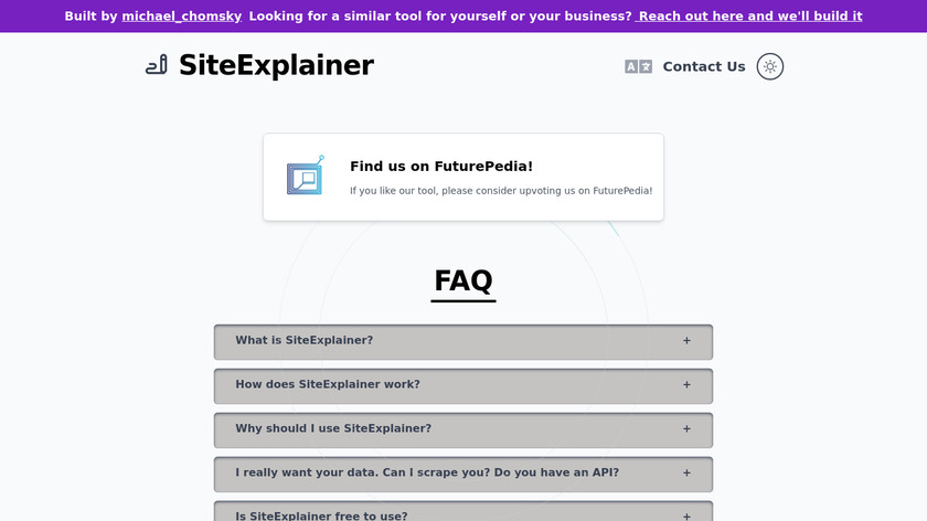 SiteExplainer Landing Page