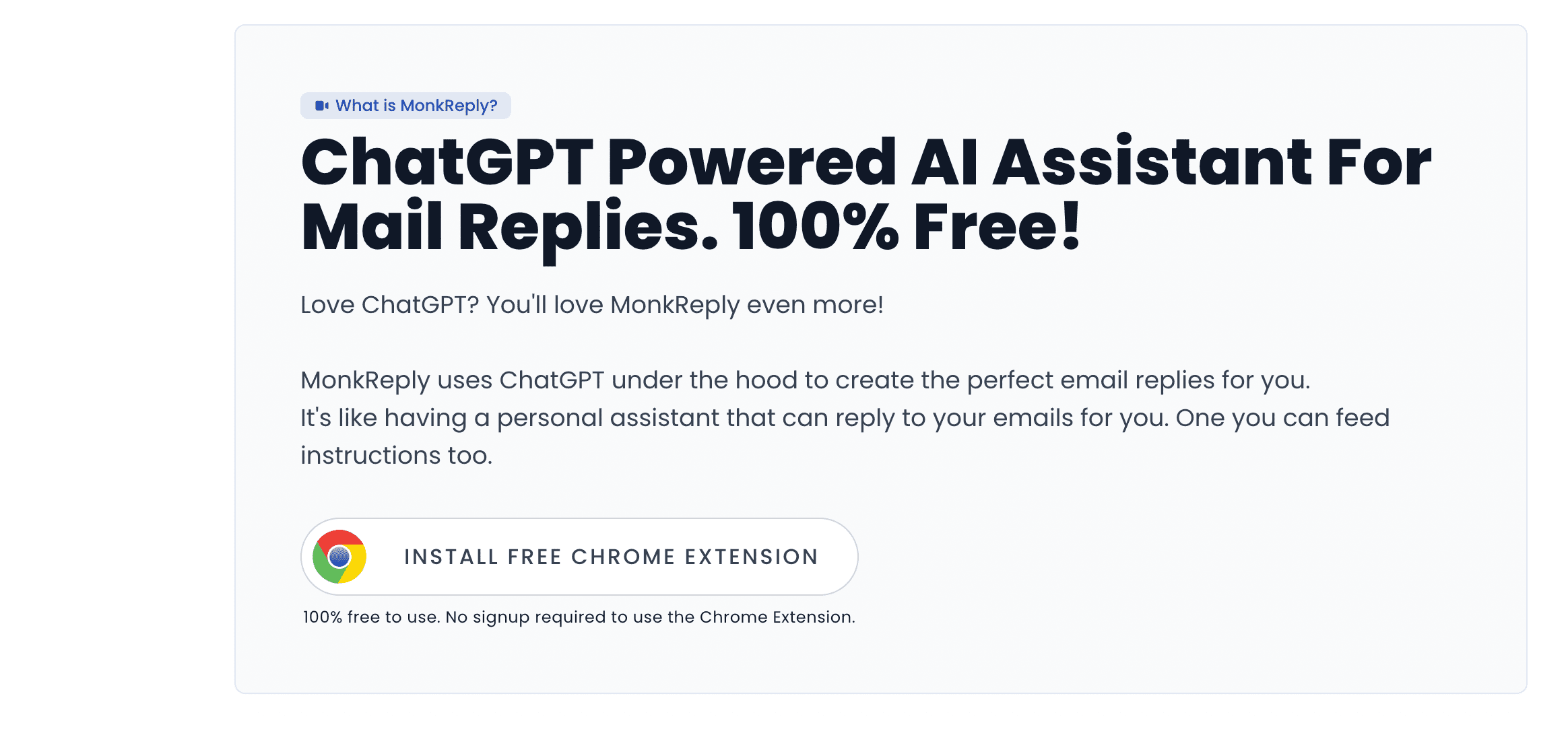 Perfect Emails by MonkReply Landing page