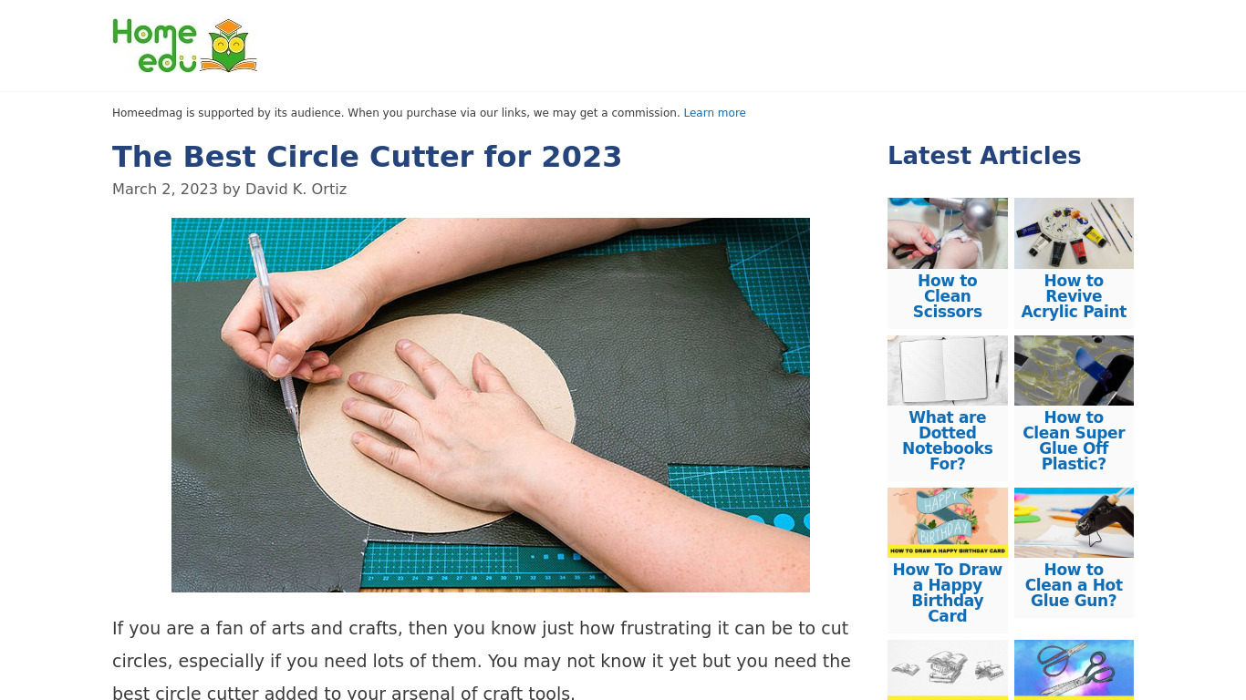 Circle Cutter Landing page
