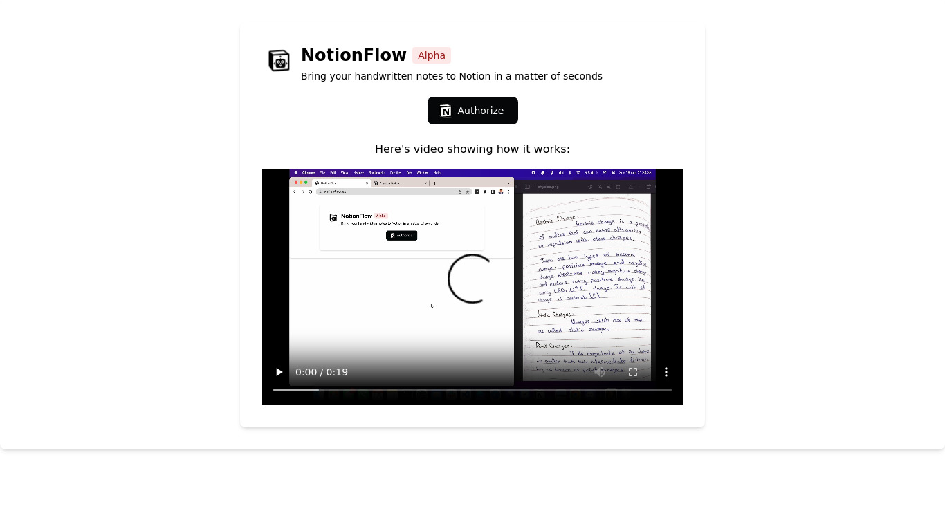 NotionFlow Landing page