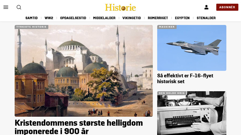 Historie Landing Page