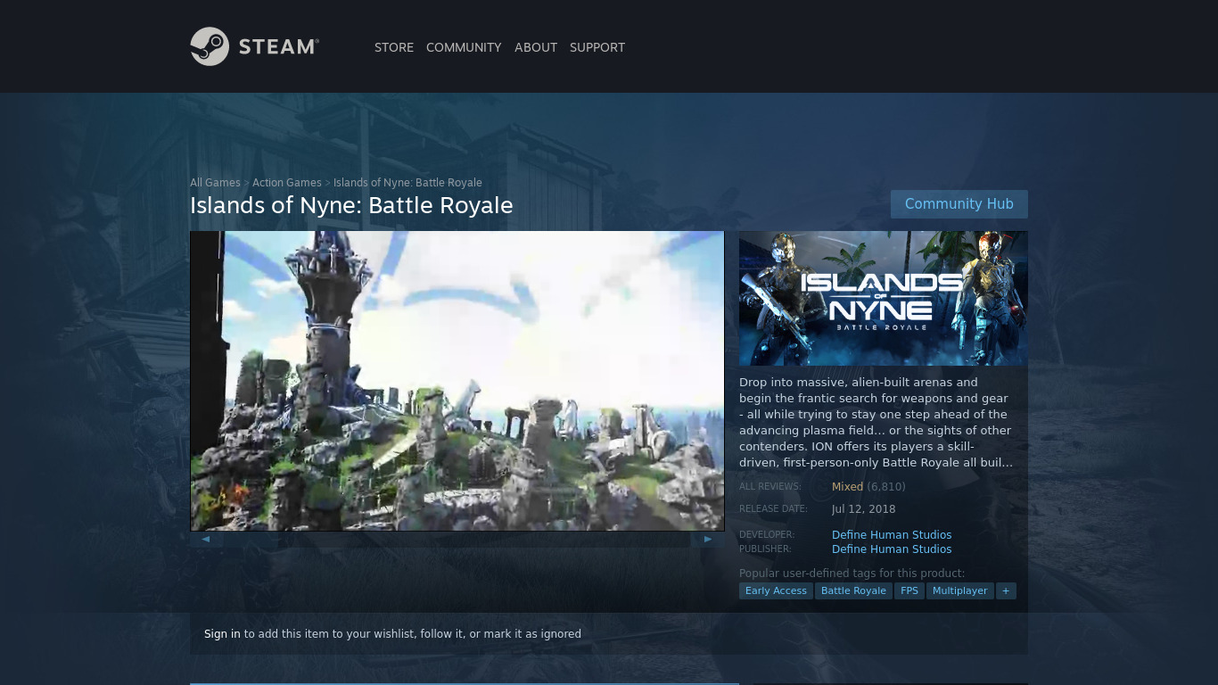 Islands of Nyne: Battle Royale Landing page
