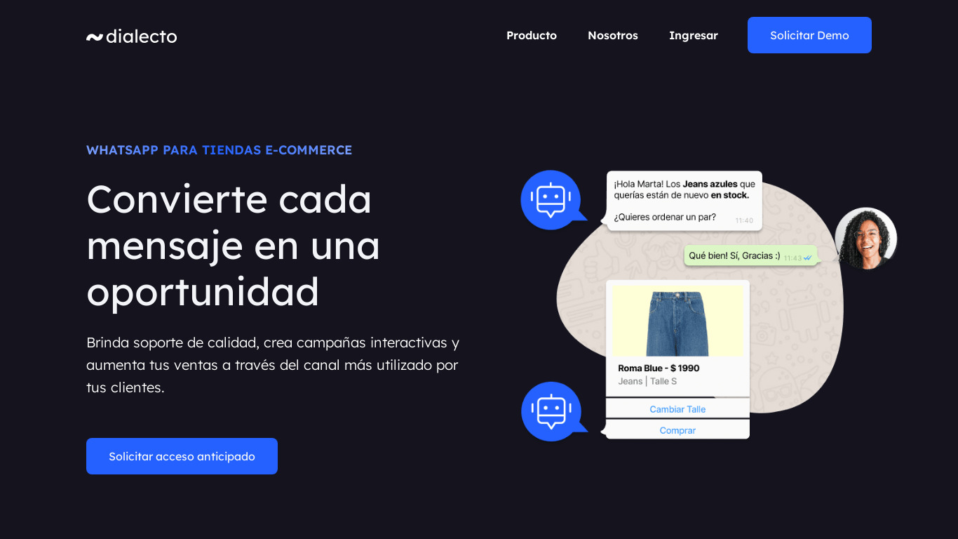 Dialecto Landing page