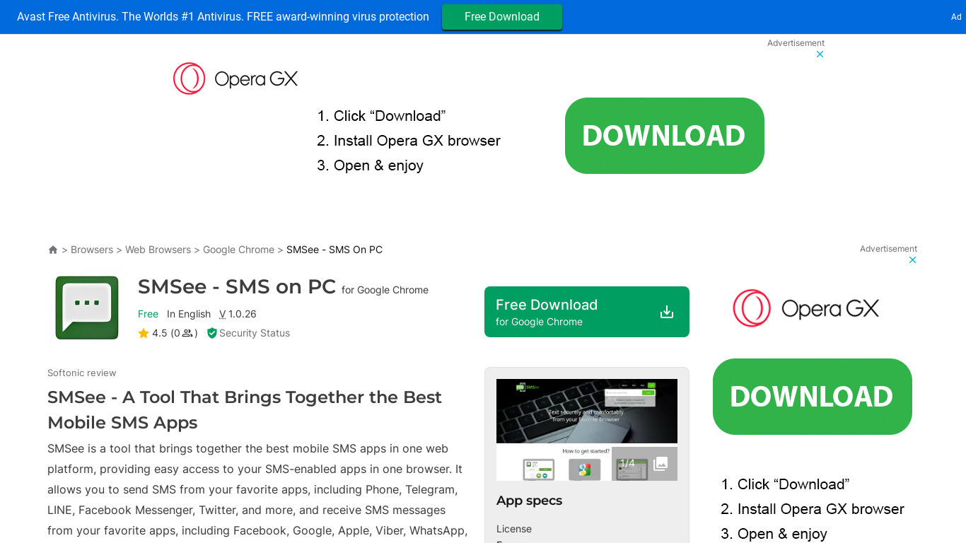 SMSee – SMS on PC Landing page