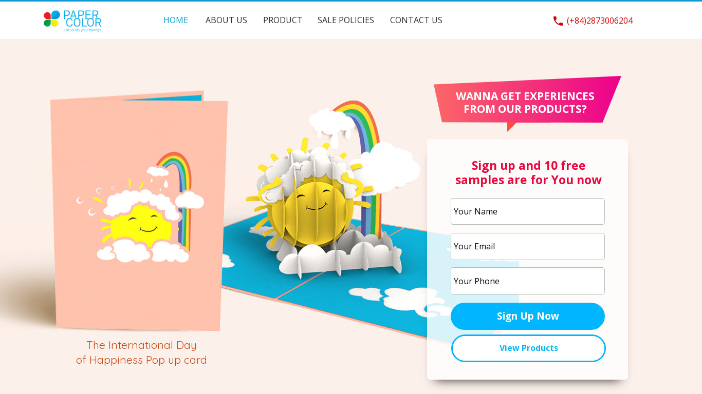 PaperColor Landing page