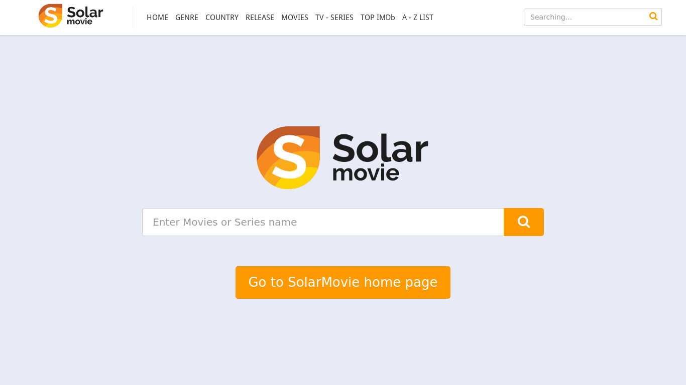 SolarMovie.vip Landing page