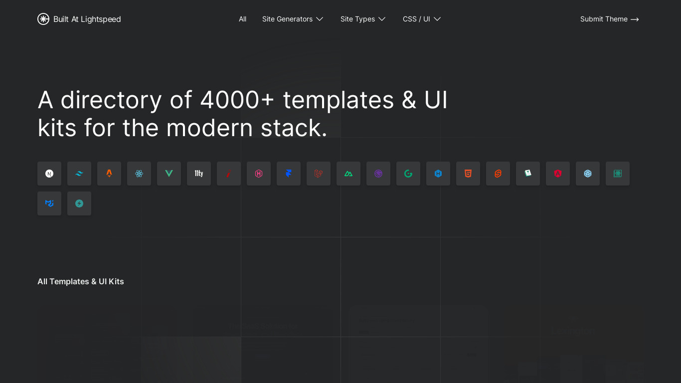 Built At Lightspeed Landing page
