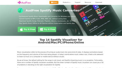Inbuilt Spotify music visualizer image