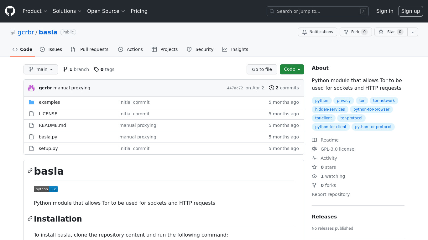 basla Landing page