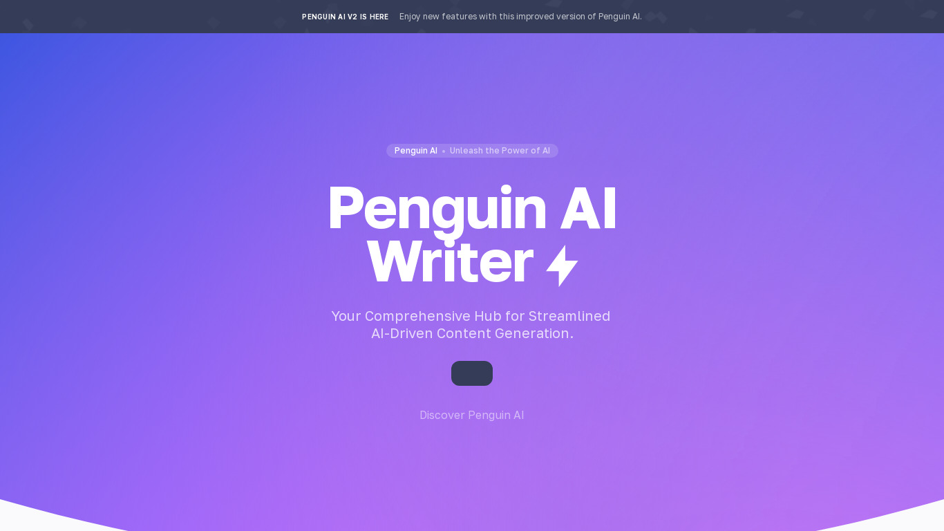 Penguin AI Landing page