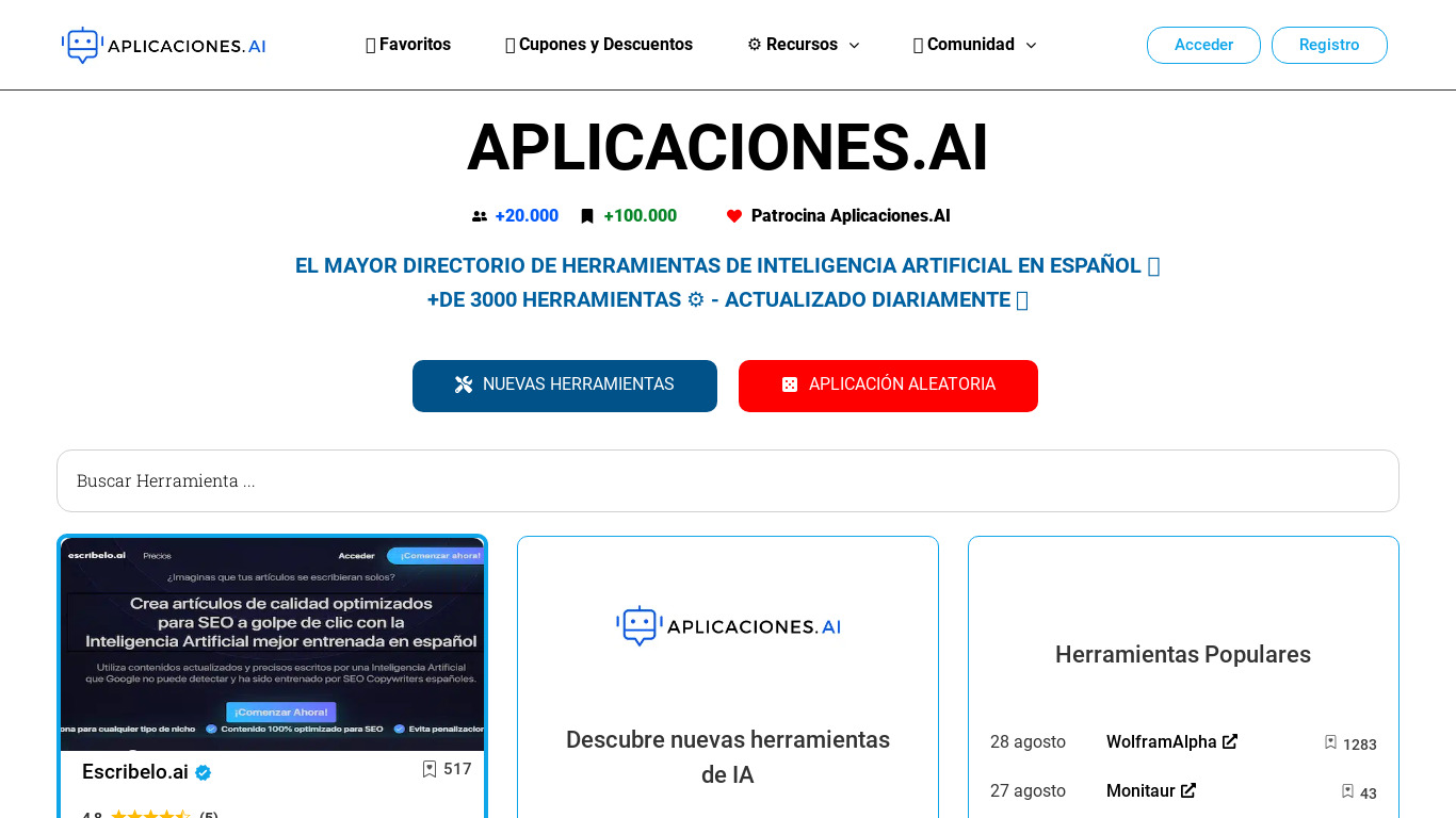 Aplicaciones.AI Landing page