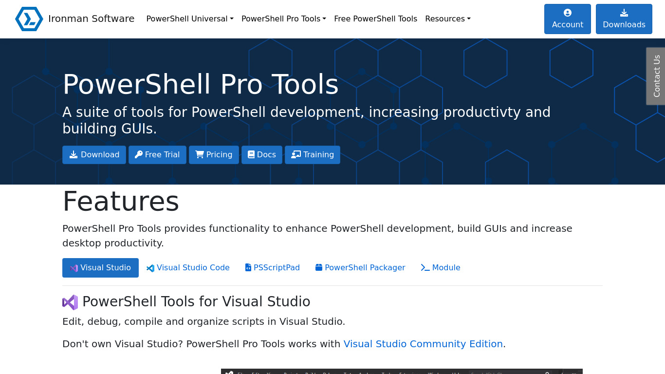 PowerShell Pro Tools Landing page