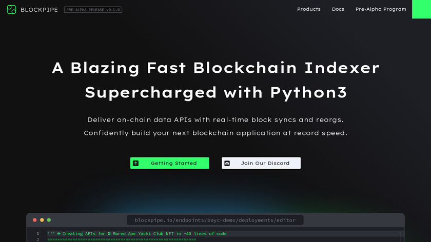 Blockpipe Landing Page