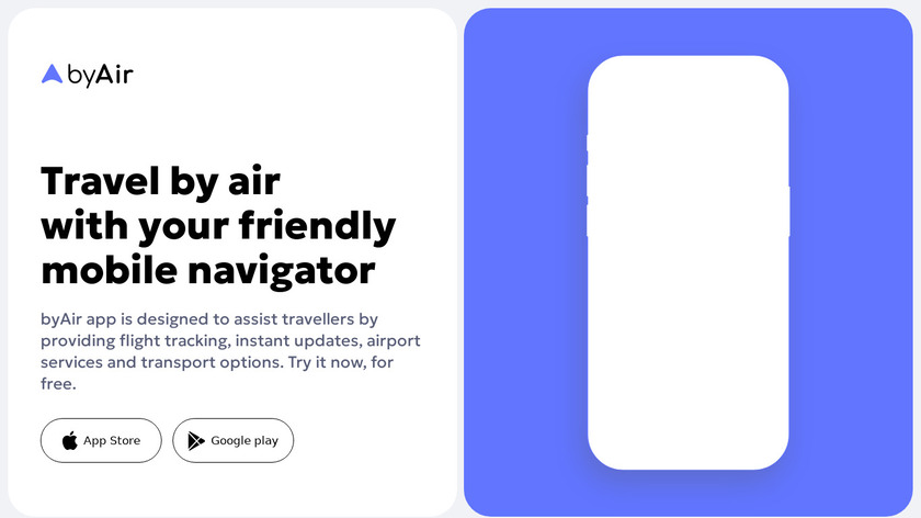 byAir Travel App Landing Page