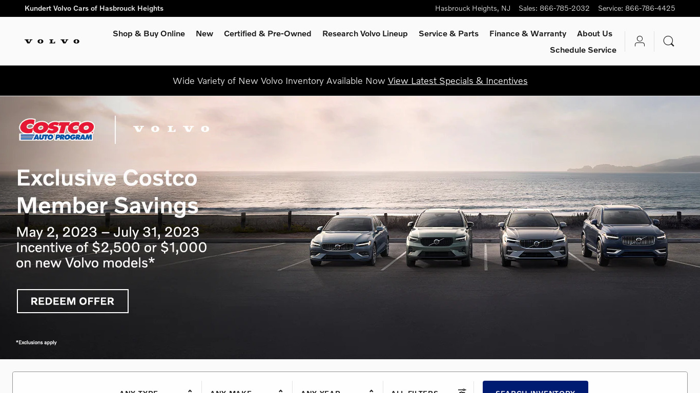 Volvo Cars Landing page