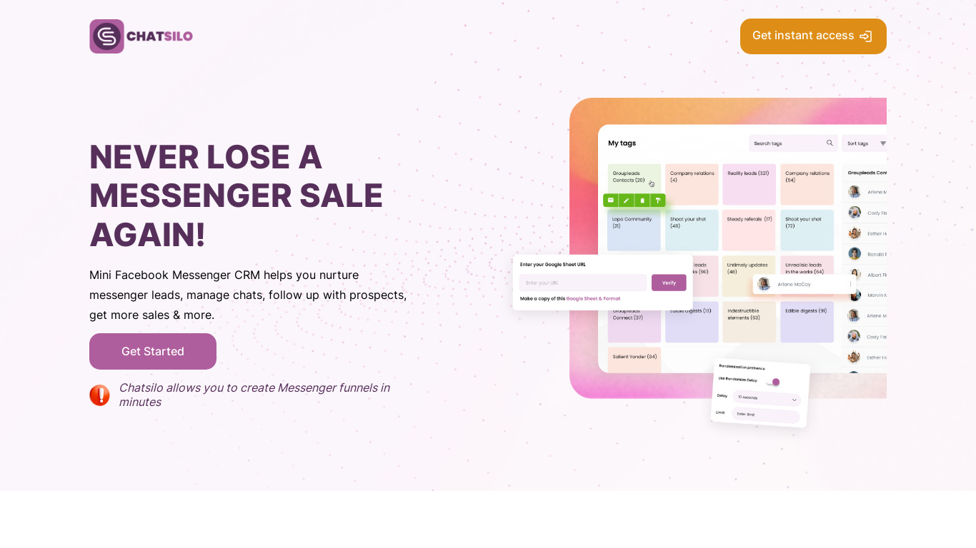 Chatsilo Landing page