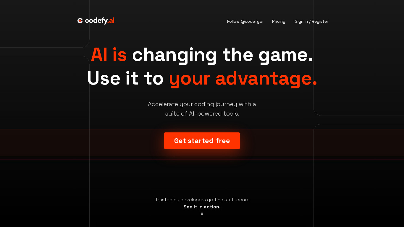 codefy.ai Landing page