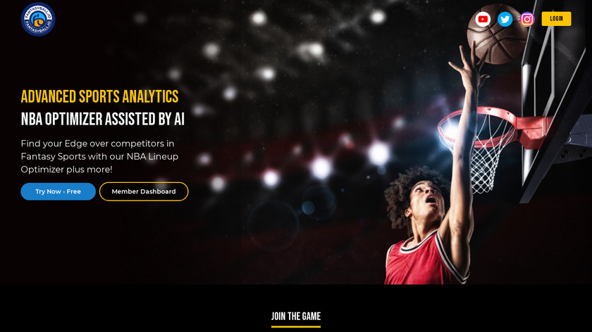 FantasyBall NBA Optimizer Landing Page