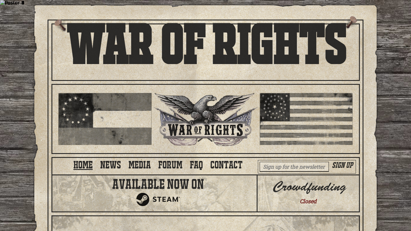 War of Rights Landing page