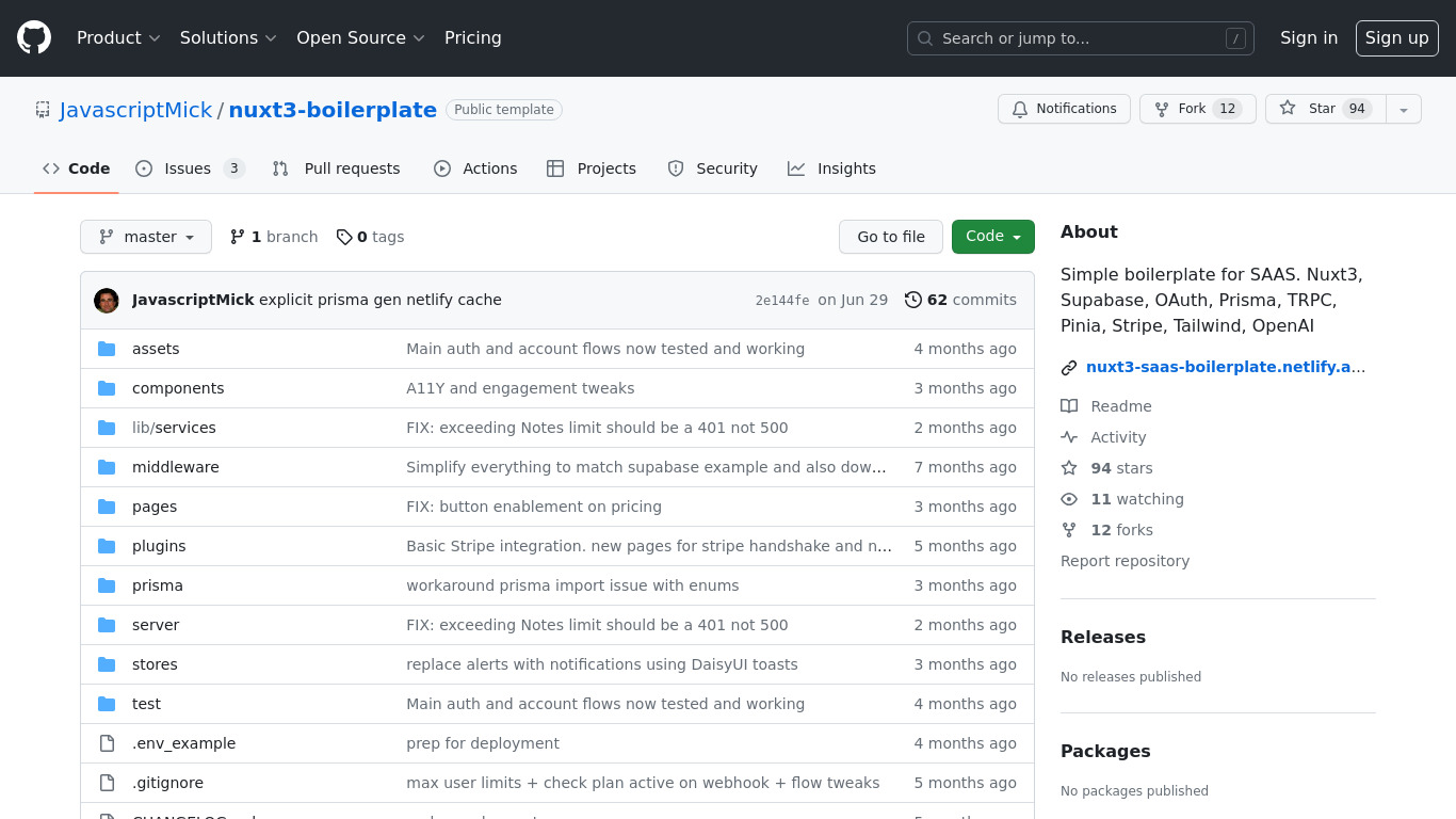 Nuxt 3 SAAS Boilerplate Landing page