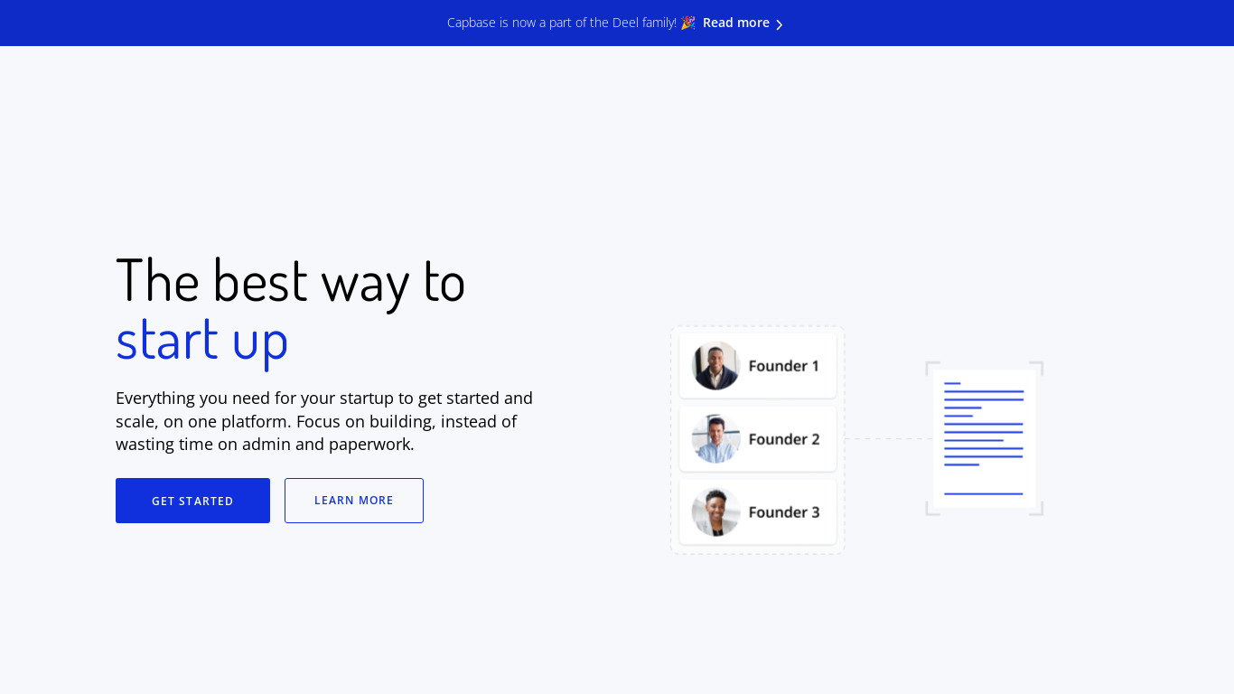 Capbase Landing page