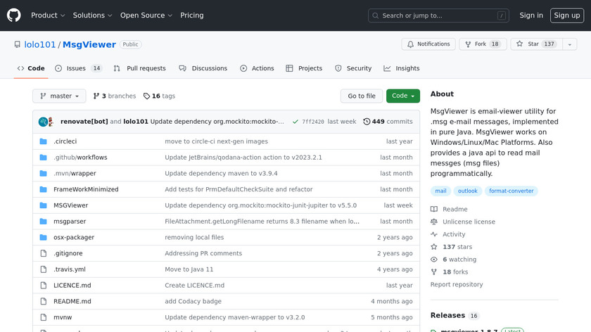 MsgViewer Landing Page