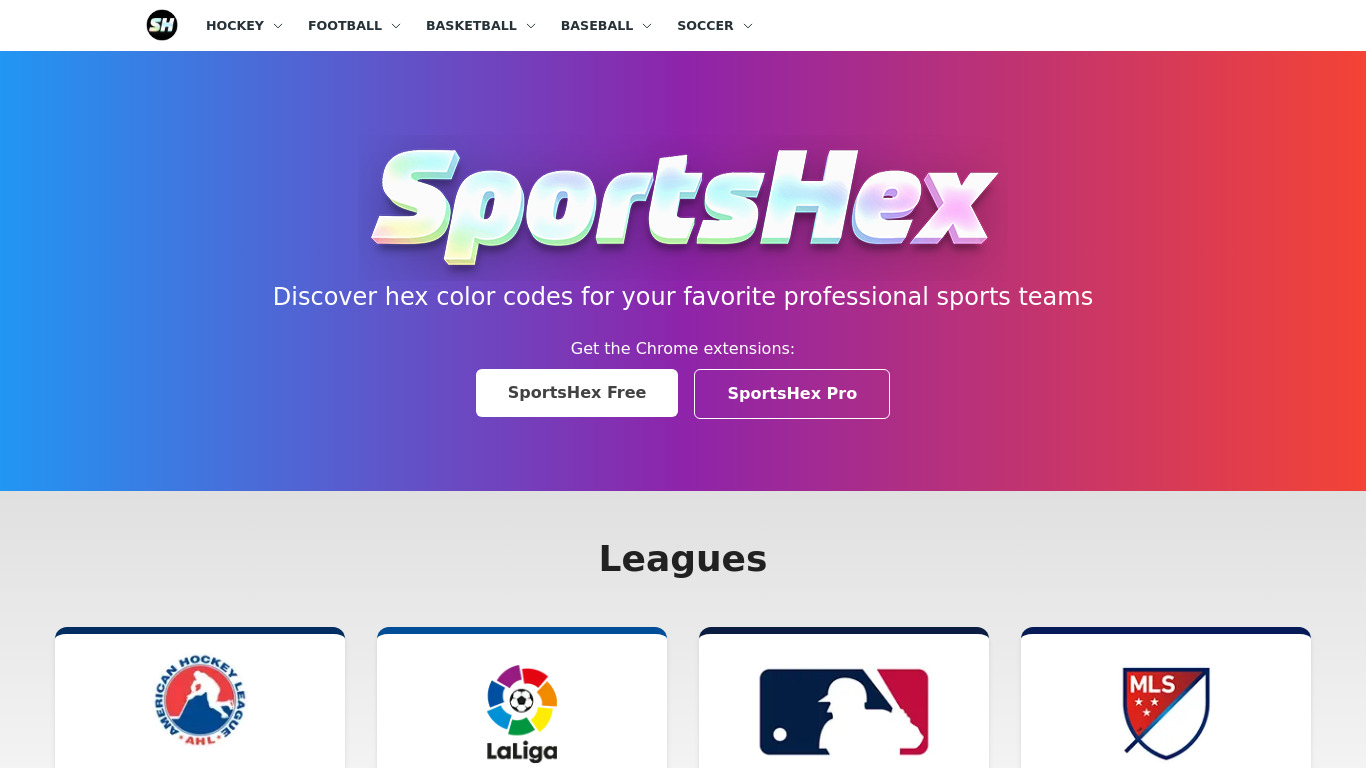 SportsHex Landing page