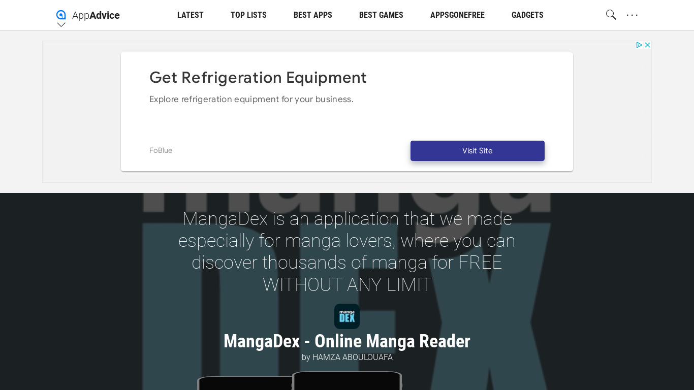 MangaDex – Online Manga Reader Landing page