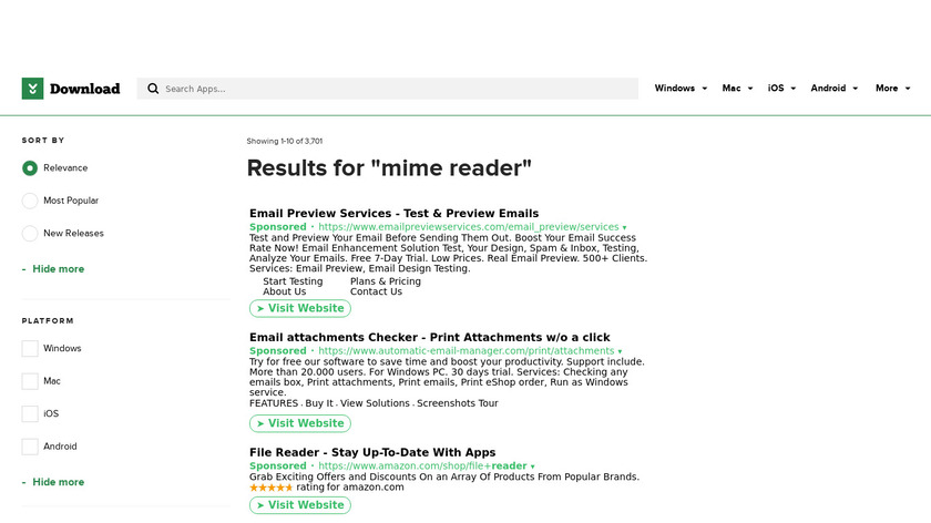 Mime Reader Landing Page