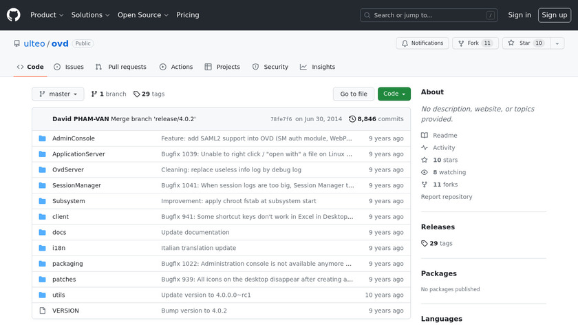 Ulteo Landing Page