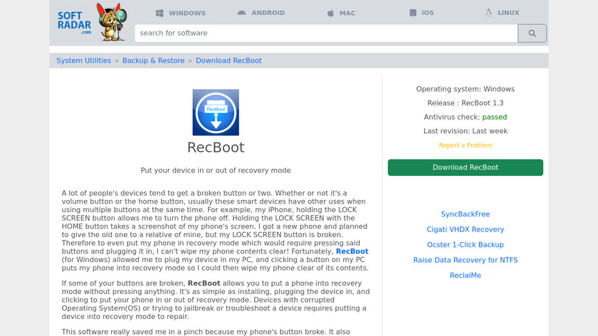 RecBoot Landing Page