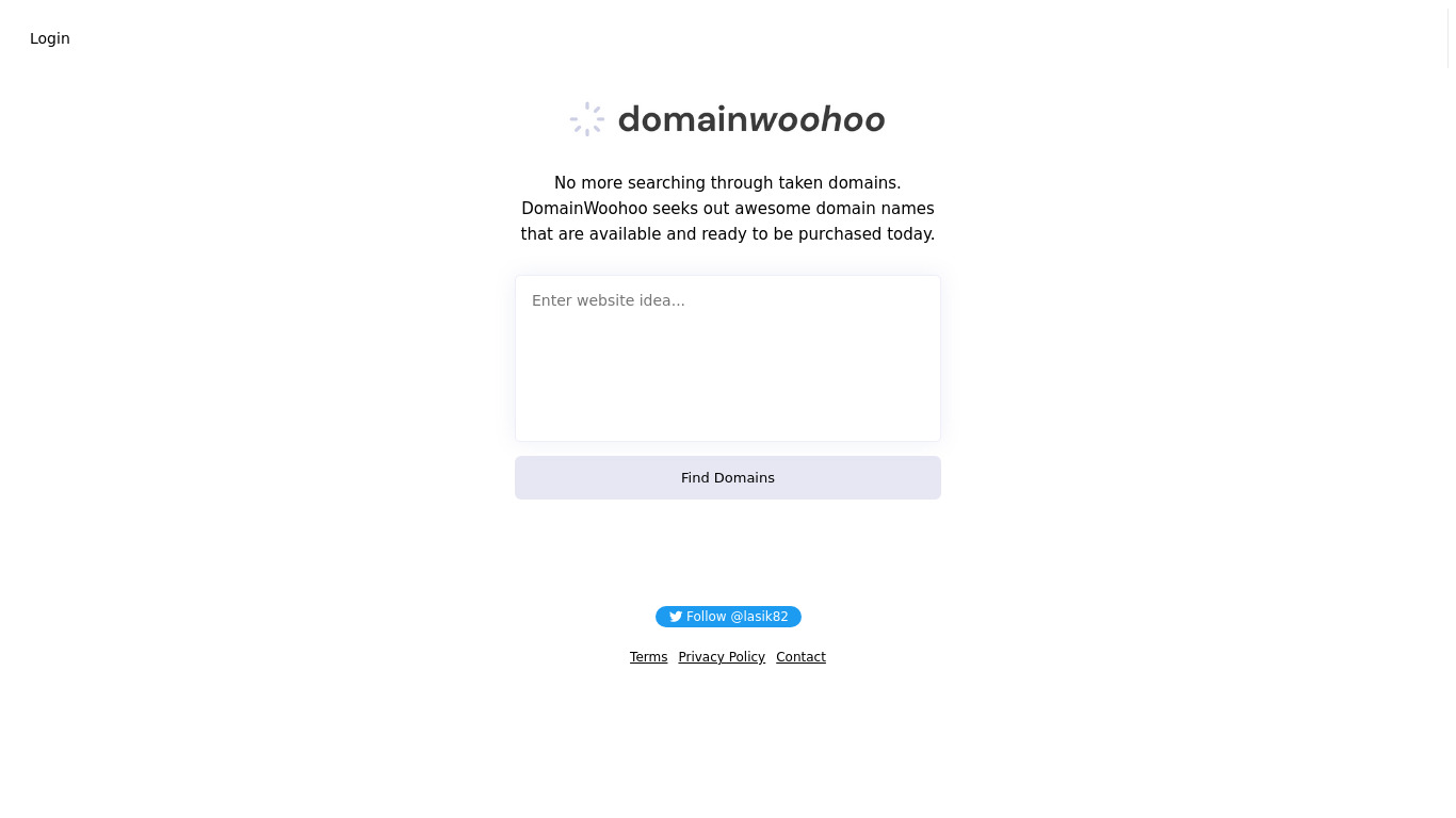 DomainWoohoo Landing page