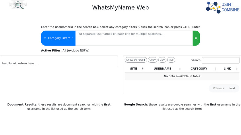 What’s My Name Landing Page
