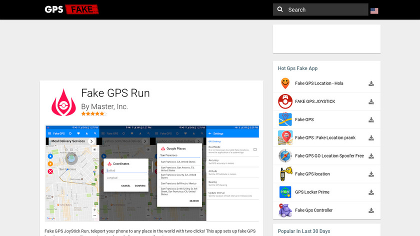 Fake GPS Run Landing Page