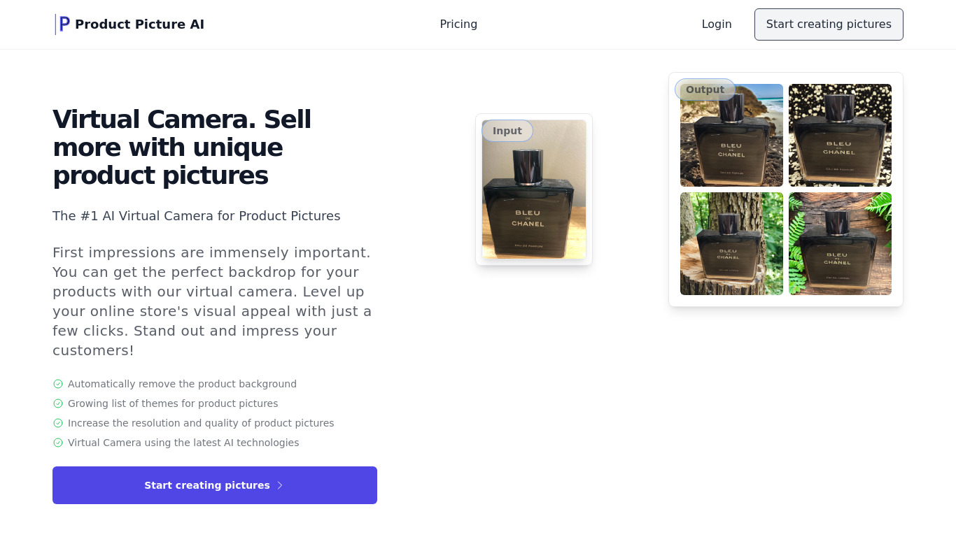 ProductPic Landing page