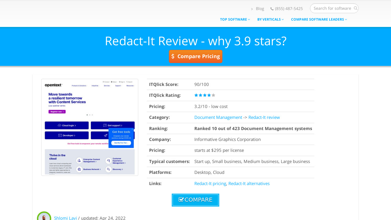 Redact-It Landing page